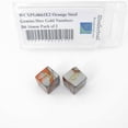 thumbnail image 1 of Orange and Steel Gemini Dice with Gold Numbers D6 Aprox 16mm (5/8in) Pack of 2 Wondertrail, 1 of 1