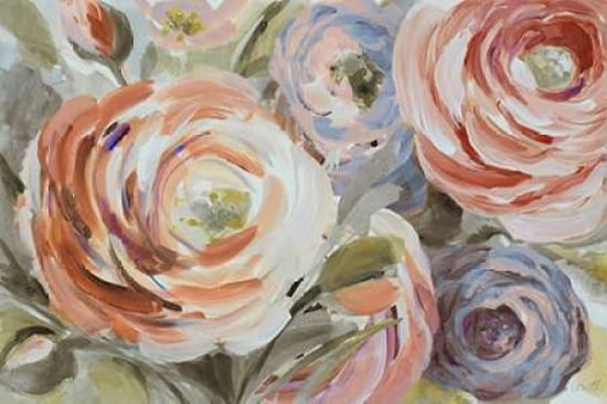 Orange and Violet Ranunculus Canvas Art - Lanie Loreth  (24X36)