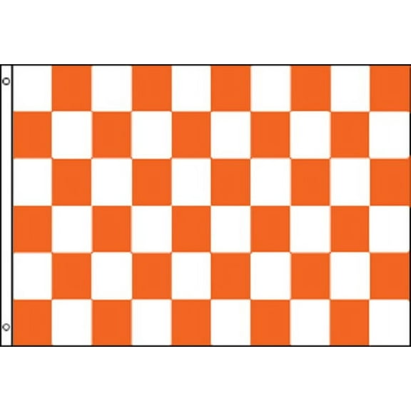 Orange and White Checkered Flag Advertising Banner Store Sign Party Pennant 3x5