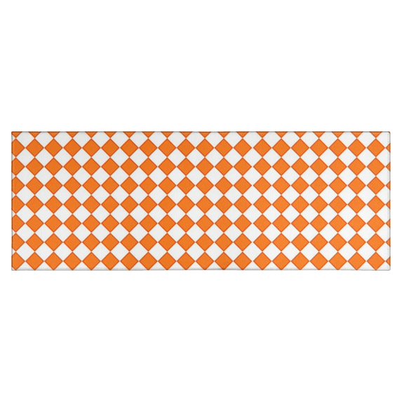 Orange and White Diamond Pattern Kitchen Rug Mat,Kitchen Runner Rugs Non Skid Washable,Decorative Kitchen Floor Mats for Kitchen,Sink,Laundry,17"X47"