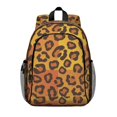 thumbnail image 1 of Orange and Yellow Leopard Print Backpack for School, Cute School Bag with Adjustable Shoulder Straps and Padded Back, 15"x11.42"x5.5", 1 of 5