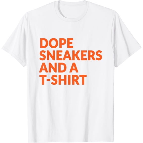 Orange and white Dope Sneakers And A T-Shirt