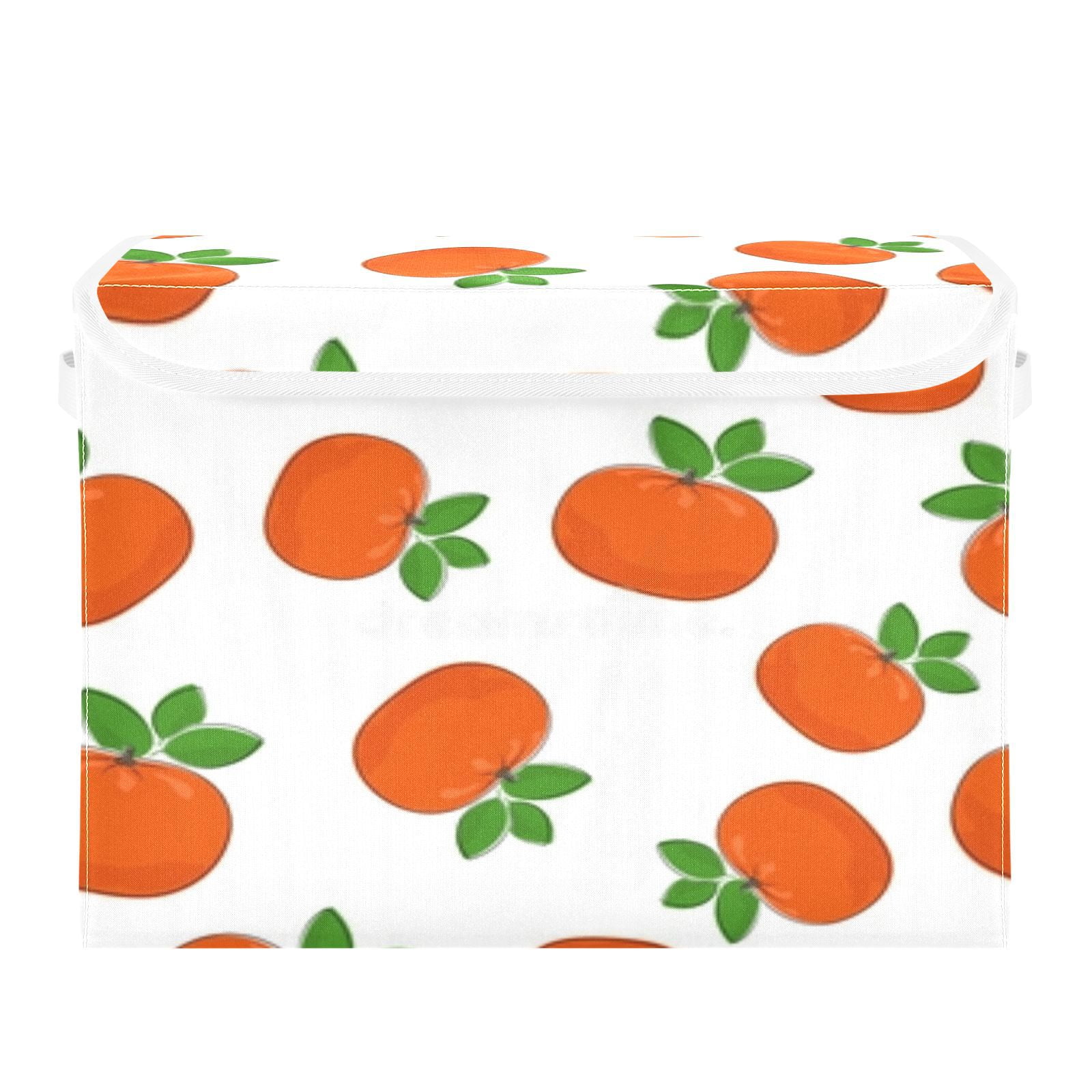 Orange fruit seamless pattern(2) Large Toy Box Chest Storage with Flip-Top Lid, Collapsible Storage Boxes Container Bins for Toys, Playroom Organizers