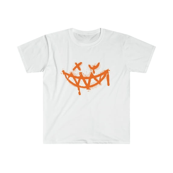 Orange smiley graphic Tshirt Unisex Softstyle T-Shirt
