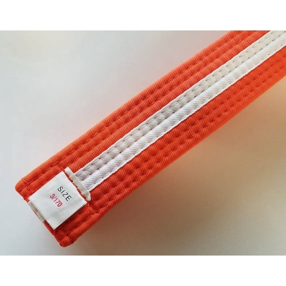 Orange with White Stripe Karate Belt Taekwondo Belts Martial Arts MMA Double Wrap Belts