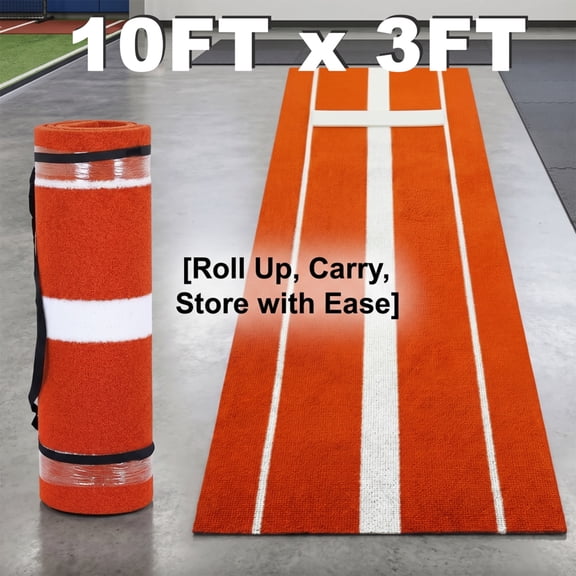 OrangeFerry Red Pitching Mound, Softball/Baseball Pitching Mat with Pitching Rubber, Anti-Slip Backing for Baseball Base Mat Practice
