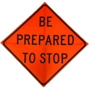 OrangeGear® 36" x 36" Be Prepared to Stop MUTCD Orange Mesh Safety Traffic Control Sign w/Cross Ribs