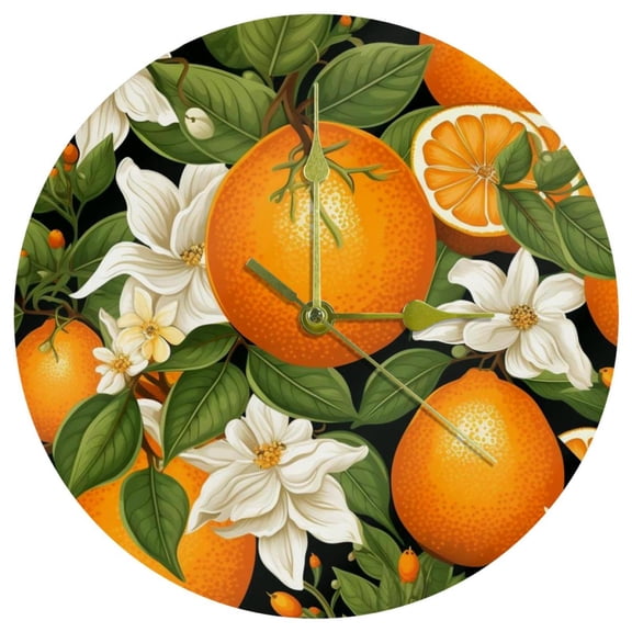Oranges Acrylic Circular Wall Clock - Stylish and Durable Timepiece