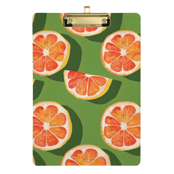 Oranges Acrylic Clipboards 12 x 9 Inch A4 Size with Low Profile Clip Hanging Clipboard for Classroom School Office