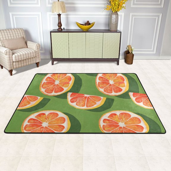 Oranges Area Rug Washable 72 x 48 Floor Carpet Mat Non Slip for Bedroom Living Room Kids Room Home Decor