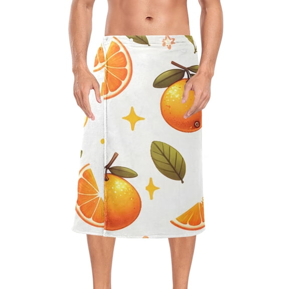 Oranges Capybaras Bath Towel Wrap for Man Adjustable Shower Wrap Button Closure Body Towel for Sauna Gym