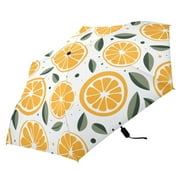 Oranges Compact Folding Umbrella for Rain Windproof Travel Umbrella UPF 50+ Lightweight Packable Arc Size