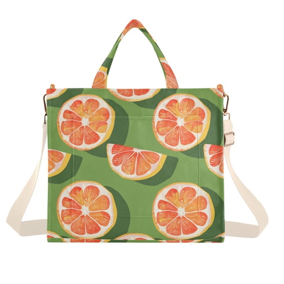 Oranges Corduroy Tote Bag Handbag Large Messenger Bag Shoulder Crossbody Zipper Bag Purse
