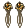 thumbnail image 1 of Oranges Elegant Vintage Copper Lace Bookmarks - Set of 2, Stainless Steel Reading Accessories, 1 of 5