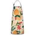 thumbnail image 1 of Oranges Flowers Beige Pattern Apron-Garden Aprons for Women with Pockets-Cotton Linen Waterproof Kitchen Cooking Gardening Aprons Adjustable for Kitchen,Cooking,BBQ and Salon 33x27 Inch, 1 of 7