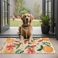 thumbnail image 1 of Oranges Flowers Beige Pattern Door Rugs,Washable Non Slip Door Mats Indoor,Decorative Door Mats,Entry Mat Indoor for Entrance,Bedroom,Kitchen,Bathroom,20"x32", 1 of 6