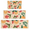 thumbnail image 1 of Oranges Flowers Beige Pattern Kitchen Rugs Sets Of 3,Kitchen Runner Rugs Non Skid Washable,Decorative Kitchen Floor Mats for Kitchen,Sink,Laundry,17"x30"+ 17"x47" + 17"x59", 1 of 6
