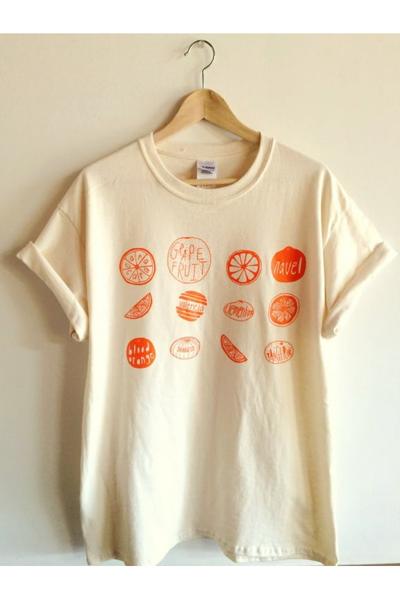 Oranges Food Screen Printed T-Shirt, Graphic Tee
