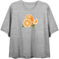 thumbnail image 1 of Oranges Fruit Adult Heather Gray Crew Neck Short Sleeve Tee-Medium, 1 of 6