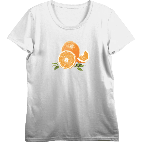Oranges Fruit Adult Vivid White Crew Neck Short Sleeve Tee-3XL