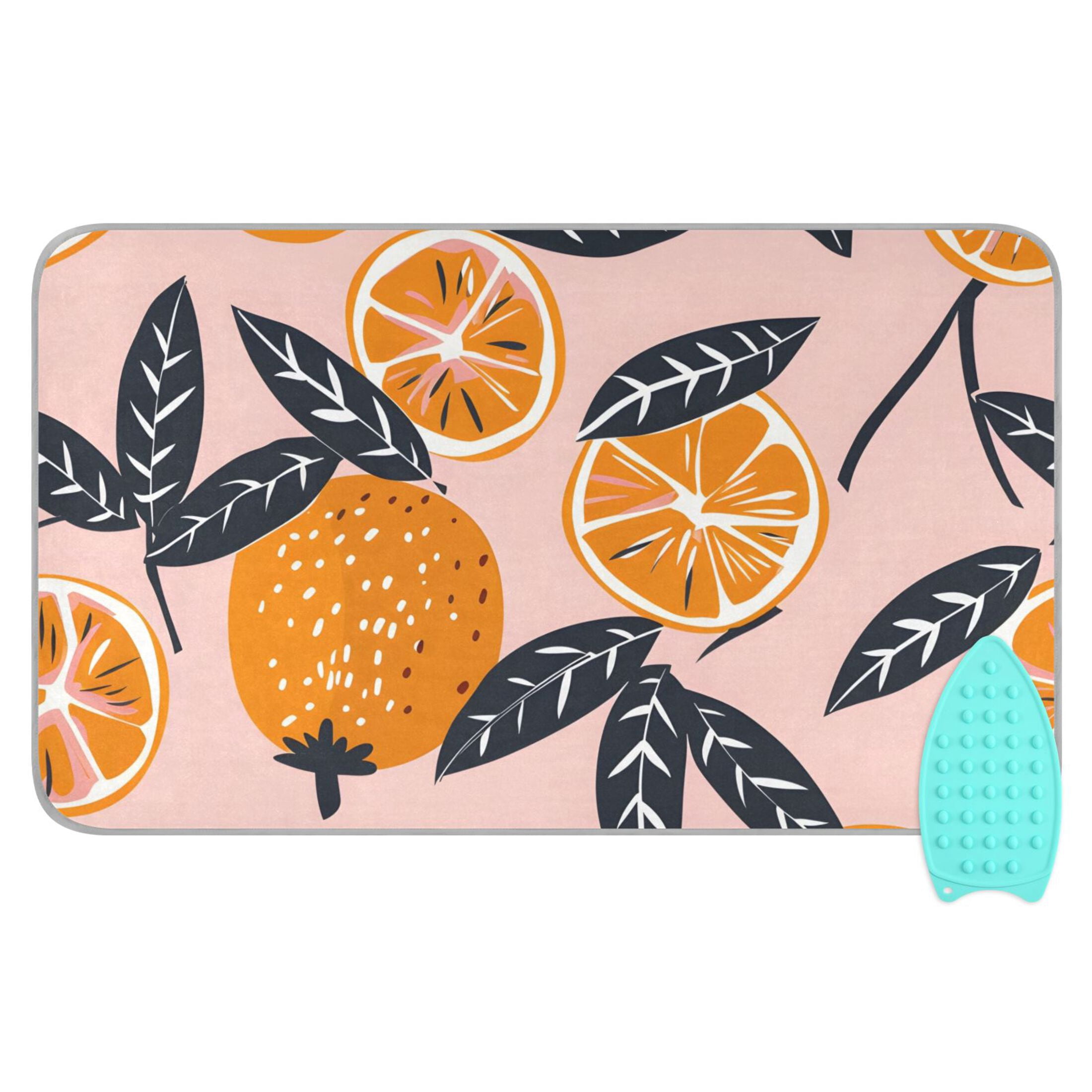 Oranges Leaves Ironing Mat Blanket Portable Travel Ironing Pad Heat Resistant Pad 47.2" x 27.6”