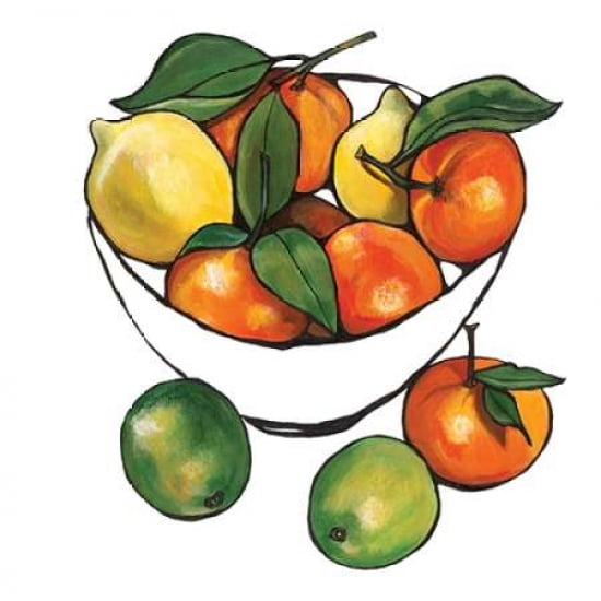 Oranges & Lemons Canvas Art - Lucy Routh (24 x 24)