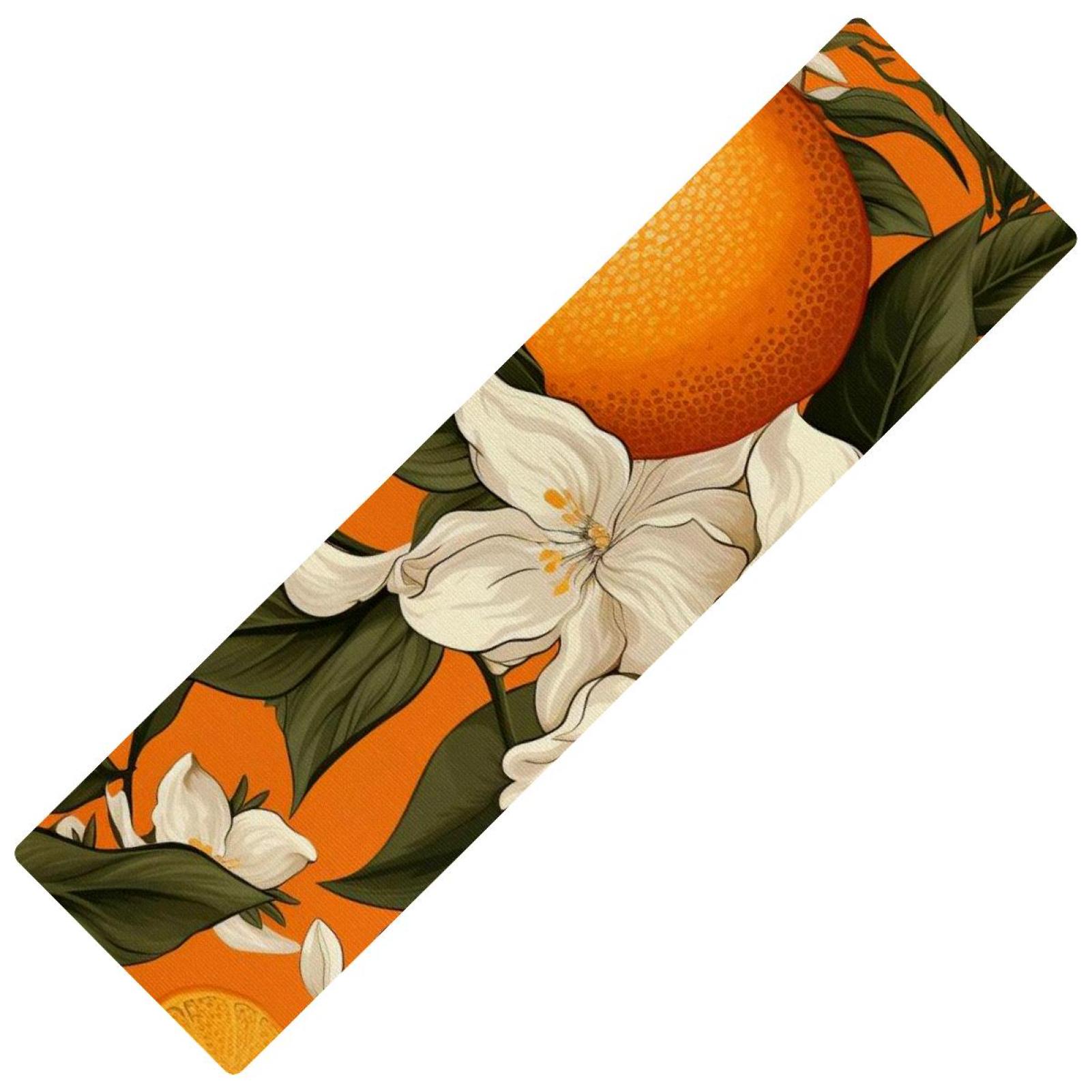 Oranges Rectangular Kitchen Runner Rubber Mats, 15.7"x59", Washable, NonSlip, Absorbent Kitchen