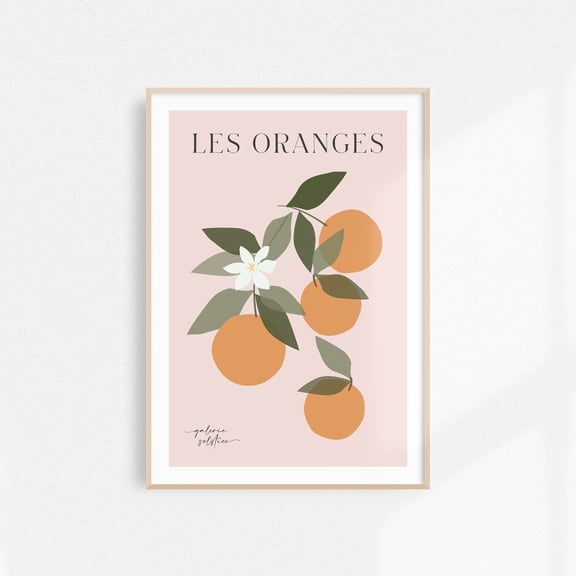 Oranges Rustic Fruit Market French Kitchen Print Decor Style
