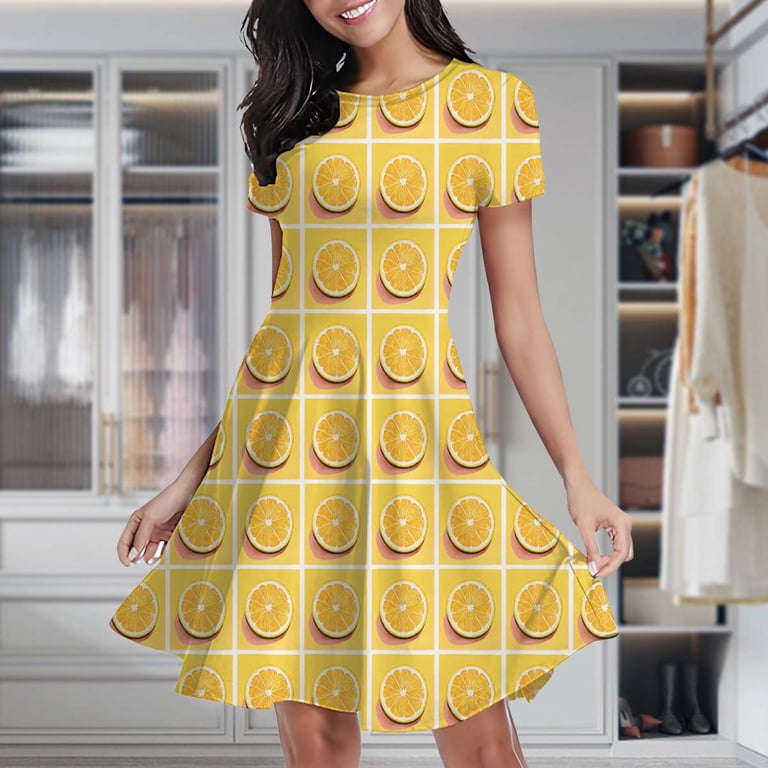 open lace back dress SDERDZSE Fruit of Oranges and Leaves Pattern Summer Dresses Maxi Dress  Sundress Beach Dresses for Women M at Amazon Women's Clothing store main image 1