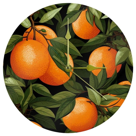 Oranges Uniquely Designed Acrylic Circular Wall Clock - Stylish and Durable Timepiece with 2 Keywords