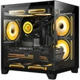 thumbnail image 1 of Hoengager Gaming PC -AMD Ryzen 5 5600X 3.7 GHz-GTX 1650 4GB -16GB DDR4 RAM-1TB M.2 +1TB SATA SSD-240 Liquid Cooler -WIFI &Bluetooth -RGB Fans-Windows 11 Pro Desktop Computer-Black, 1 of 7