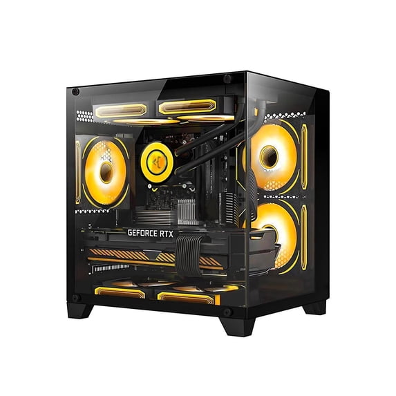Orangexin Gaming PC -AMD Ryzen5 7600X 4.7GHz ,GeForce RTX 4060Ti 8G,16GB DDR5 RAM,1TB M.2+1TB SATA SSD Desktop, Liquid Cooler, WIFI, RGB Fans, HDMI,Bluetooth,650W PSU ,Windows 11 Pro