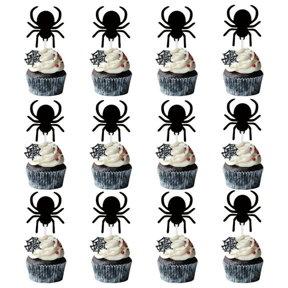 Orangide 12Pcs Halloween Cupcake Toppers,Cake Insert for Celebration Halloween Cake Decoration Halloween Home Party Supplies