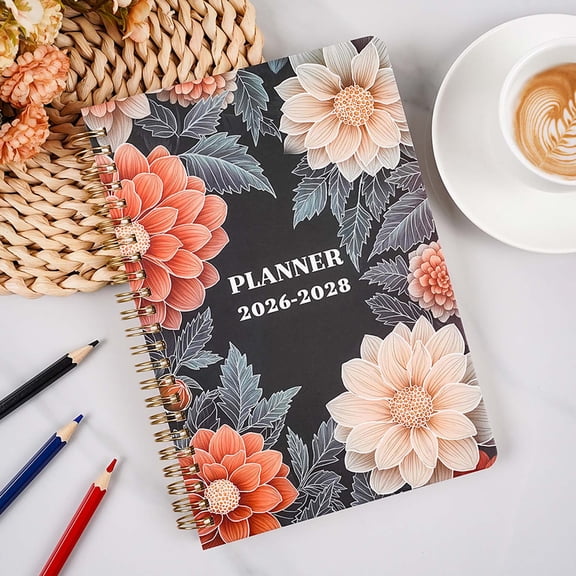 Orangide 2026-2028 Calendar Coil Notebook, 3-Year Planning Schedule Book, Weekly Monthly Planner, Spiral Bound Daily Organizer for Office
