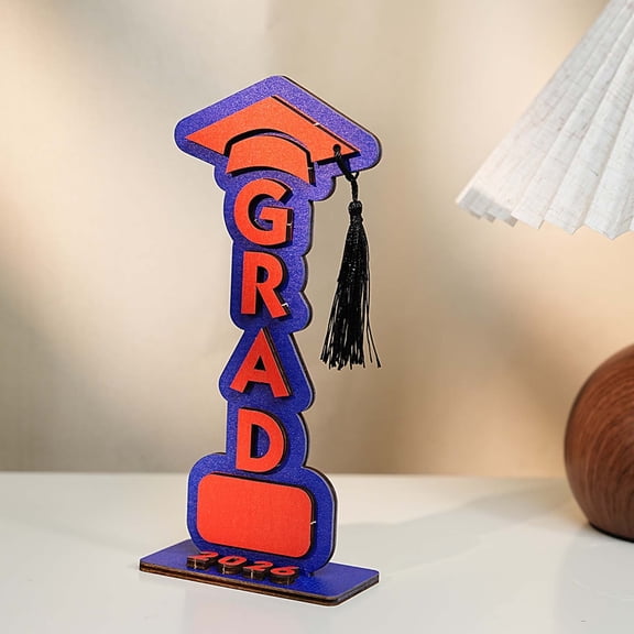 Orangide 2026 Graduation Wooden Sign Tabletop Decorative Ornament, Class of 2026 Keepsake Gift, Holiday Home Decor Graduation Party Centerpiece Shelf Display