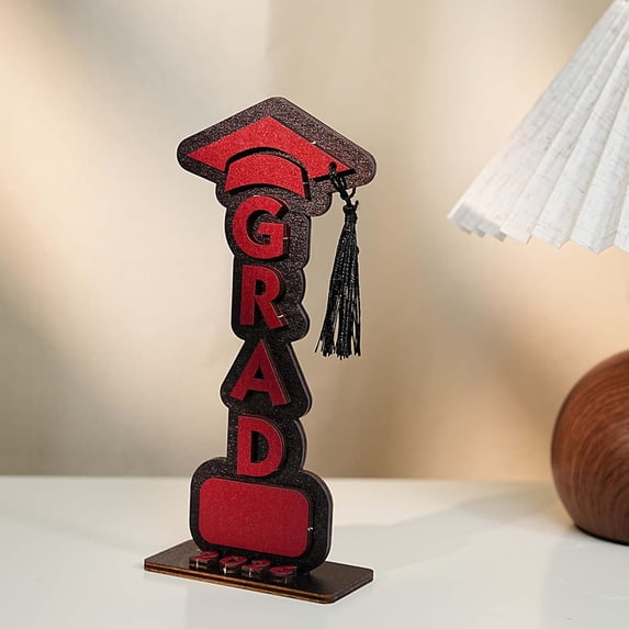 Orangide 2026 Graduation Wooden Sign Tabletop Decorative Ornament, Class of 2026 Keepsake Gift, Holiday Home Decor Graduation Party Centerpiece Shelf Display
