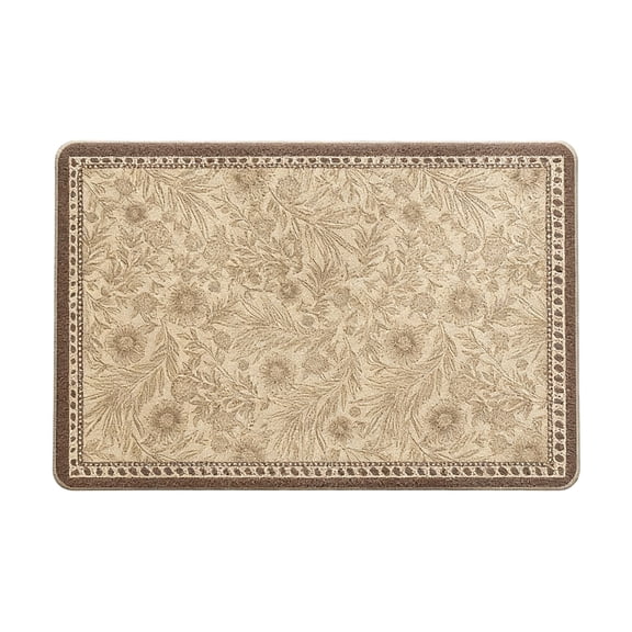 Orangide 24x16 Inch Floral Print Absorbent Chenille Bathroom Mat Soft Non-Slip Door Mat Shower Rug for Bedroom Living Room Decor