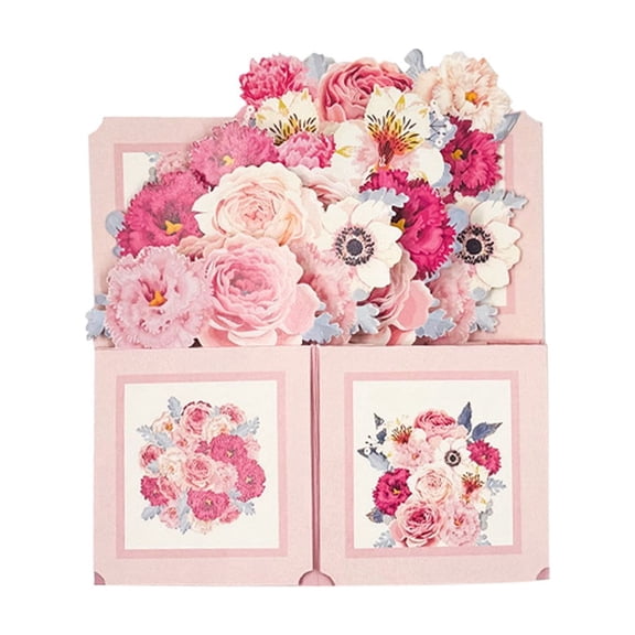Orangide 3D Flower Greeting Card with Envelope Retractable Butterfly Bouquet Thank You Note Birthday Mother’s Day Premium Stationery