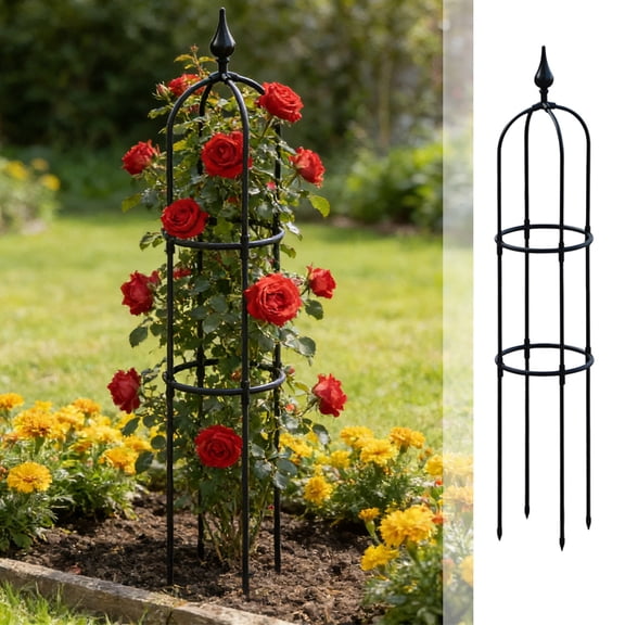 Orangide 45-Inch Flower Trellis for Climbing Vines, Fiberglass Plant Climbing Bracket Outdoor, Adjustable Height Flower Rack for Garden Patio Balcony Courtyard