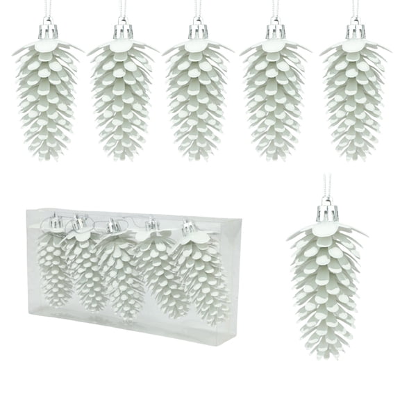 Orangide 5-Piece Set Christmas Pinecone Fruit Plastic Tree Ornaments Hanging Decor for Home Holiday Decor 9cm