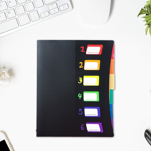 Orangide 6 Pocket Rainbow Accordion File Folder, A4 Size Paper Organizer with Elastic Buckle Closure, Colorful File Folder for Home Sch-ool Office