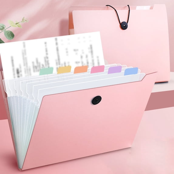 Orangide A4 Accordion File Folder, 12 Pockets Large Capacity Organizer, Multi-Layer Expanding File for Documents Test Papers, Portable Office Classification Folder for Sch-ool
