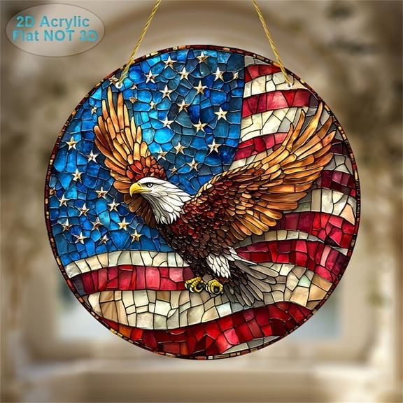 Orangide American Bald Eagle Sunlight Catcher, Acrylic Prism Suncatcher for Window, Patriotic Home Decor - Hanging Ornament for Spring Summer Decor