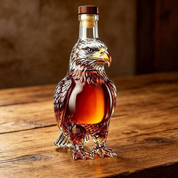 Orangide American Eagle Whiskey Bottle Decanter Glass Pitcher with Stopper for Home Bar Liquor Storage Drink Dispenser Server