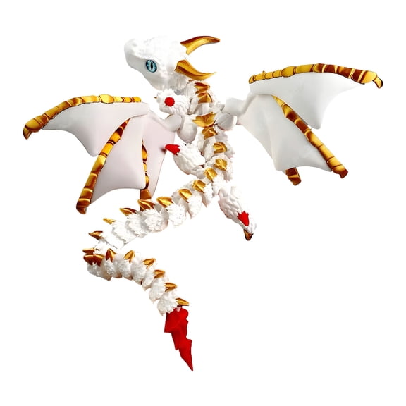 Orangide Articulated Wyvern Figure with Double Horns, Gradient Color Changing Finish, Fully Poseable Joints, Cool Collectible Dragon Toy