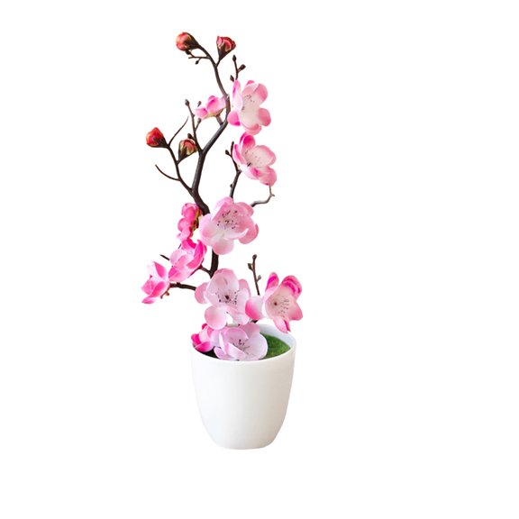 Orangide Artificial Bonsai Tree Plum Blossom, Fake Flower Plant for Home Office Desk Decor, Shelf Display, Table Centerpiece, Easy Maintenance