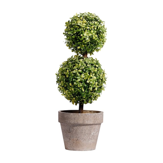 Orangide Artificial Boxwood Topiary Ball, Faux Potted Plant for Home Office Tabletop, Indoor Outdoor Greenery Decor for Shelf Mantel Centerpiece
