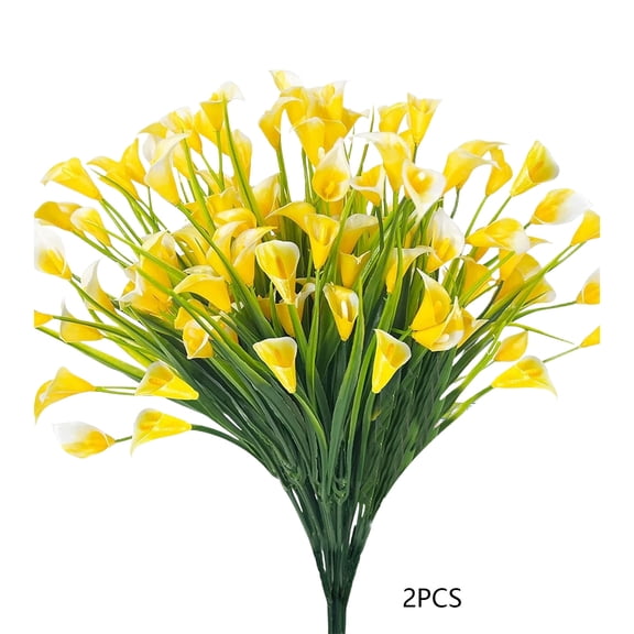 Orangide Artificial Calla Lilies Bouquet 2pcs For Outdoor Home Garden Plant Decor Spring Summer Decor Long Lasting Decorative Vase Arrangement