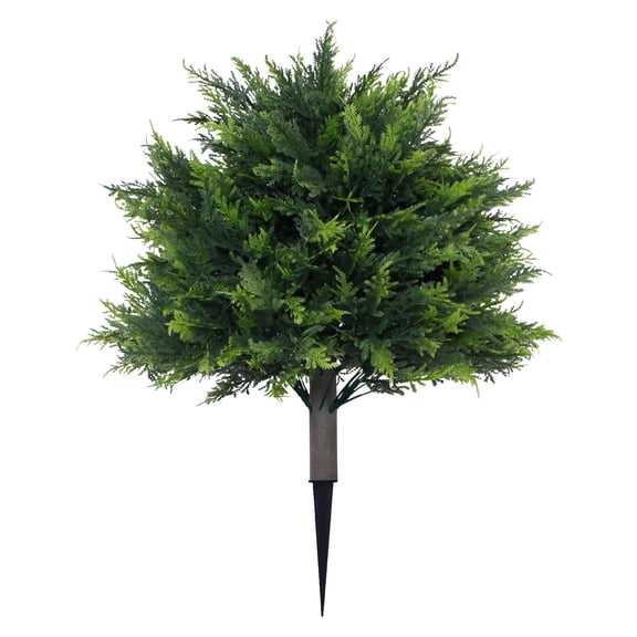 Orangide Artificial Cedar Topiary Tree with Ground Spike Faux Plant for Outdoor Front Porch Patio Room Decor Spring Summer Shrub