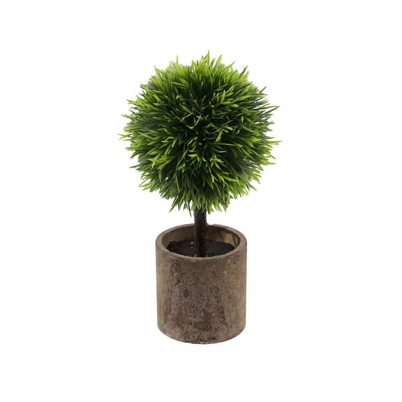 Orangide Artificial Paper Pot Plant Round Shape Fake Green Plant for Home Office Desk Decor Indoor Greenery Living Room Bedroom Study